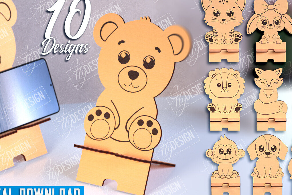 Σετ των 2 Intra απο ξύλο plywood 3mm-4mm πάχος – Πακέτο βάσης τηλεφώνου | Στήριγμα smartphone Δίασταση  20x20 cm INTRAFABR-110670354