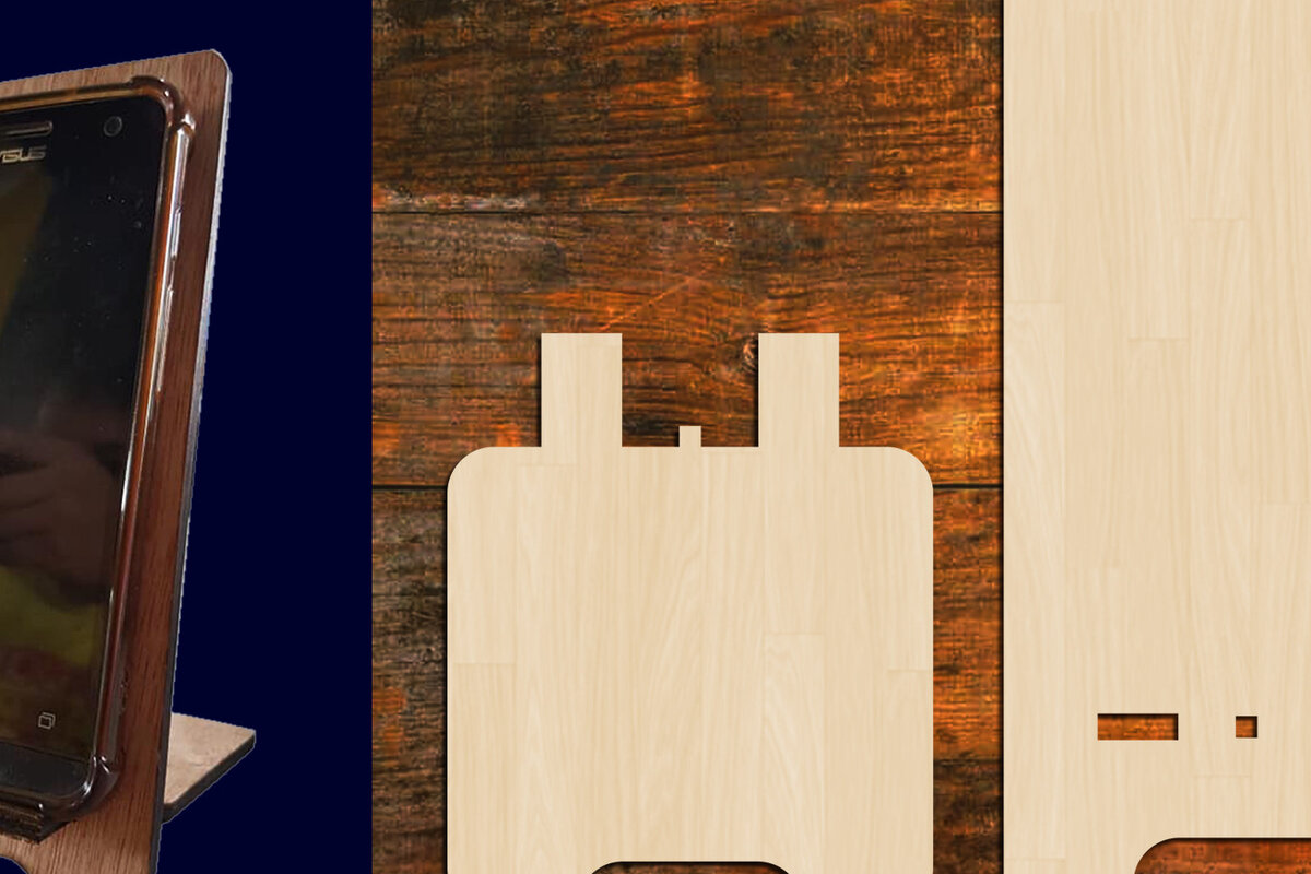 Σετ των 2 Intra απο ξύλο plywood 3mm-4mm πάχος – Μοτίβο κοπής με λέιζερ βάση στήριξης τηλεφώνου Δίασταση  20x20 cm INTRAFABR-23184815