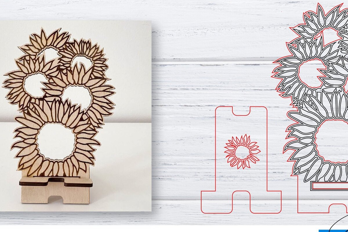 Σετ των 2 Intra απο ξύλο plywood 3mm-4mm πάχος – Κοπή λέιζερ βάσης τηλεφώνου | Κινητό Τηλέφωνο Δίασταση  20x20 cm INTRAFABR-33564600