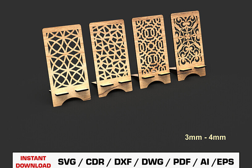 Σετ των 2 Intra απο ξύλο plywood 3mm-4mm πάχος – Αρχείο κοπής με λέιζερ βάσης τηλεφώνου Δίασταση  20x20 cm INTRAFABR-105212146