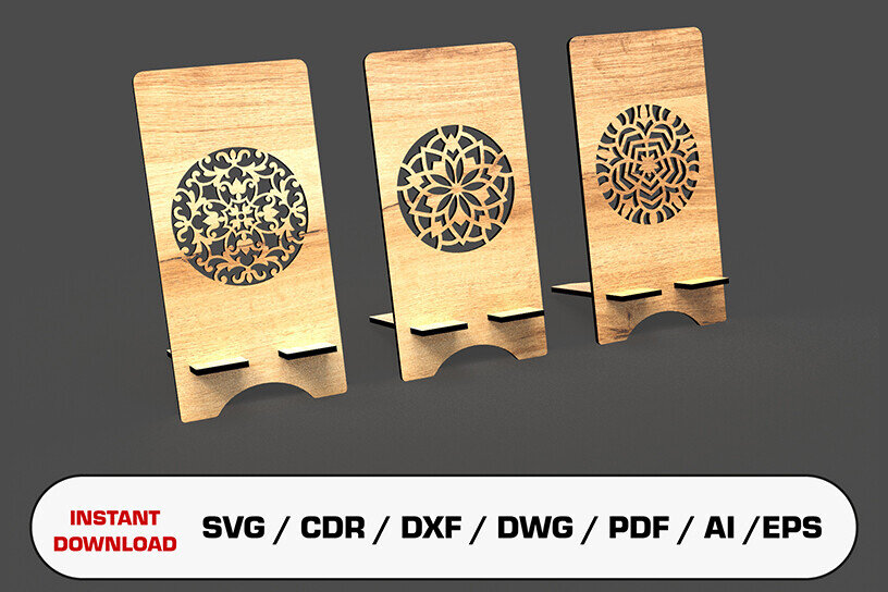 Σετ των 2 Intra απο ξύλο plywood 3mm-4mm πάχος – Αρχείο κοπής με λέιζερ βάσης τηλεφώνου Δίασταση  20x20 cm INTRAFABR-105212296