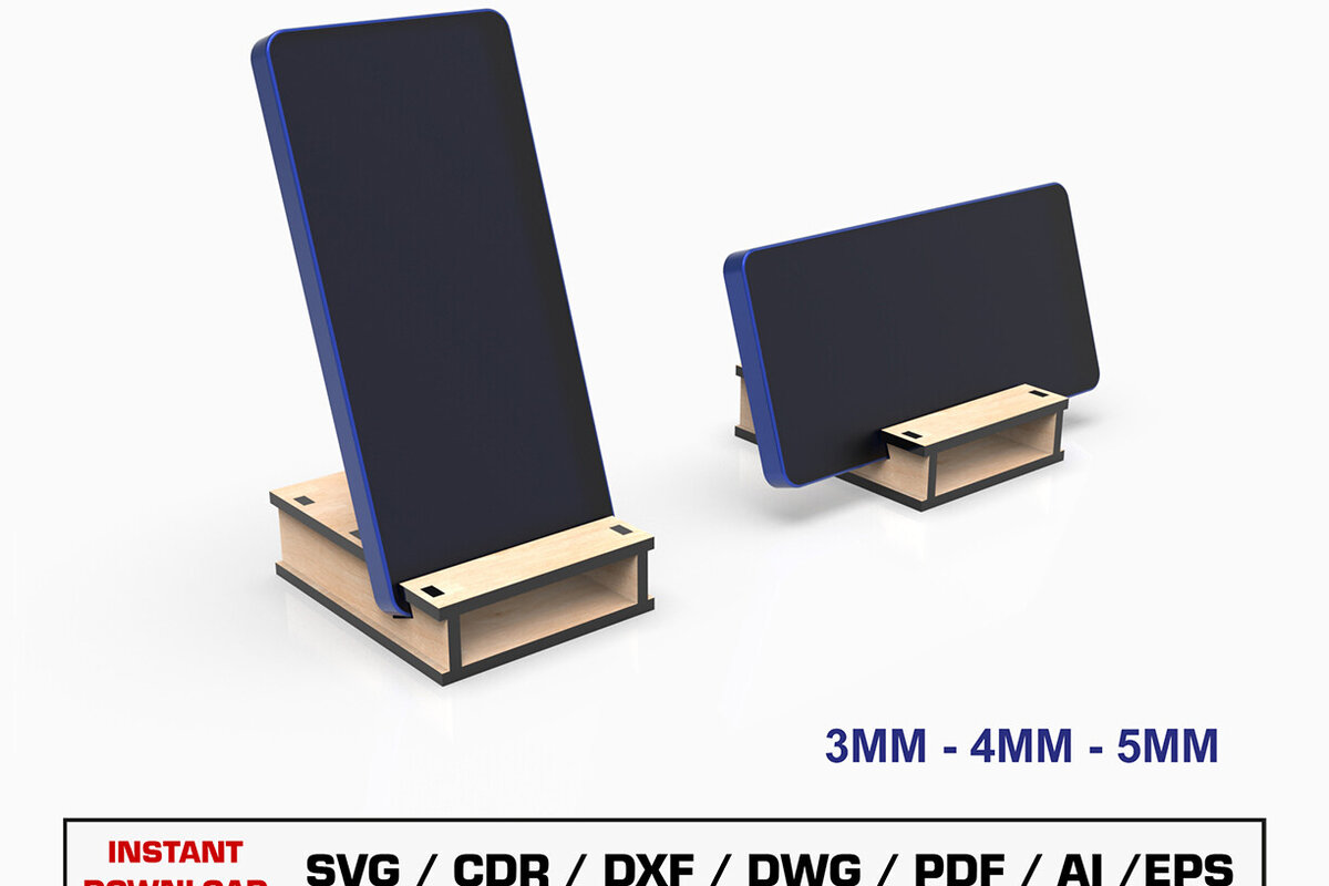 Σετ των 2 Intra απο ξύλο plywood 3mm-4mm πάχος – Αρχείο κοπής με λέιζερ βάσης τηλεφώνου, θήκη τηλεφώνου Δίασταση  20x20 cm INTRAFABR-108458784