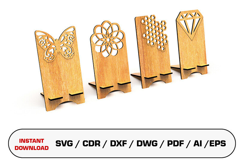 Σετ των 2 Intra απο ξύλο plywood 3mm-4mm πάχος – Αρχεία αποκοπής με λέιζερ βάσης τηλεφώνου Δίασταση  20x20 cm INTRAFABR-93306791