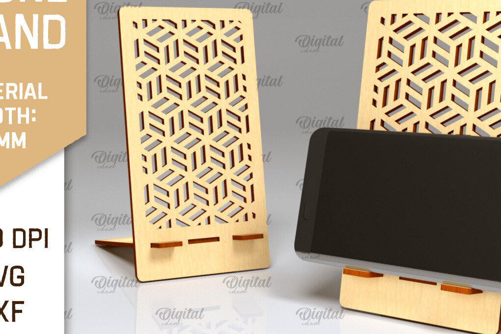 Σετ των 2 Intra απο ξύλο plywood 3mm-4mm πάχος – Κοπή με λέιζερ βάσης τηλεφώνου. Θήκη τηλεφώνου Δίασταση  20x20 cm INTRAFABR-98474763