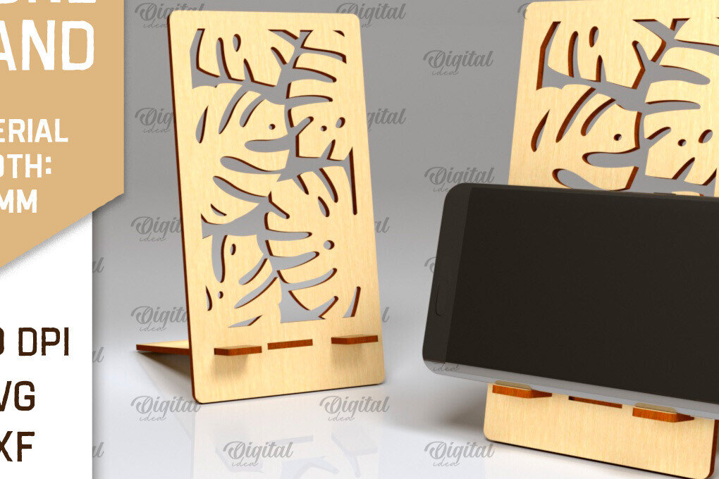 Σετ των 2 Intra απο ξύλο plywood 3mm-4mm πάχος – Κοπή με λέιζερ βάσης τηλεφώνου. Θήκη τηλεφώνου Δίασταση  20x20 cm INTRAFABR-98474838