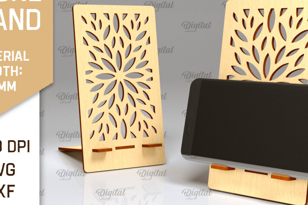 Σετ των 2 Intra απο ξύλο plywood 3mm-4mm πάχος – Κοπή με λέιζερ βάσης τηλεφώνου. Θήκη τηλεφώνου Δίασταση  20x20 cm INTRAFABR-98475247