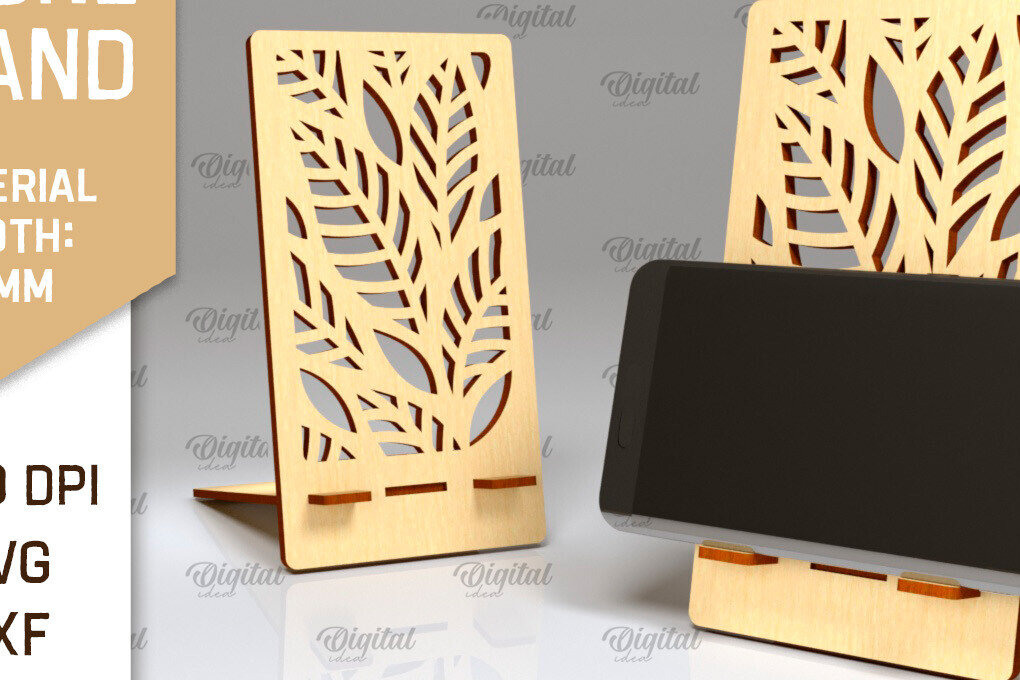 Σετ των 2 Intra απο ξύλο plywood 3mm-4mm πάχος – Κοπή με λέιζερ βάσης τηλεφώνου. Θήκη τηλεφώνου Δίασταση  20x20 cm INTRAFABR-98474632