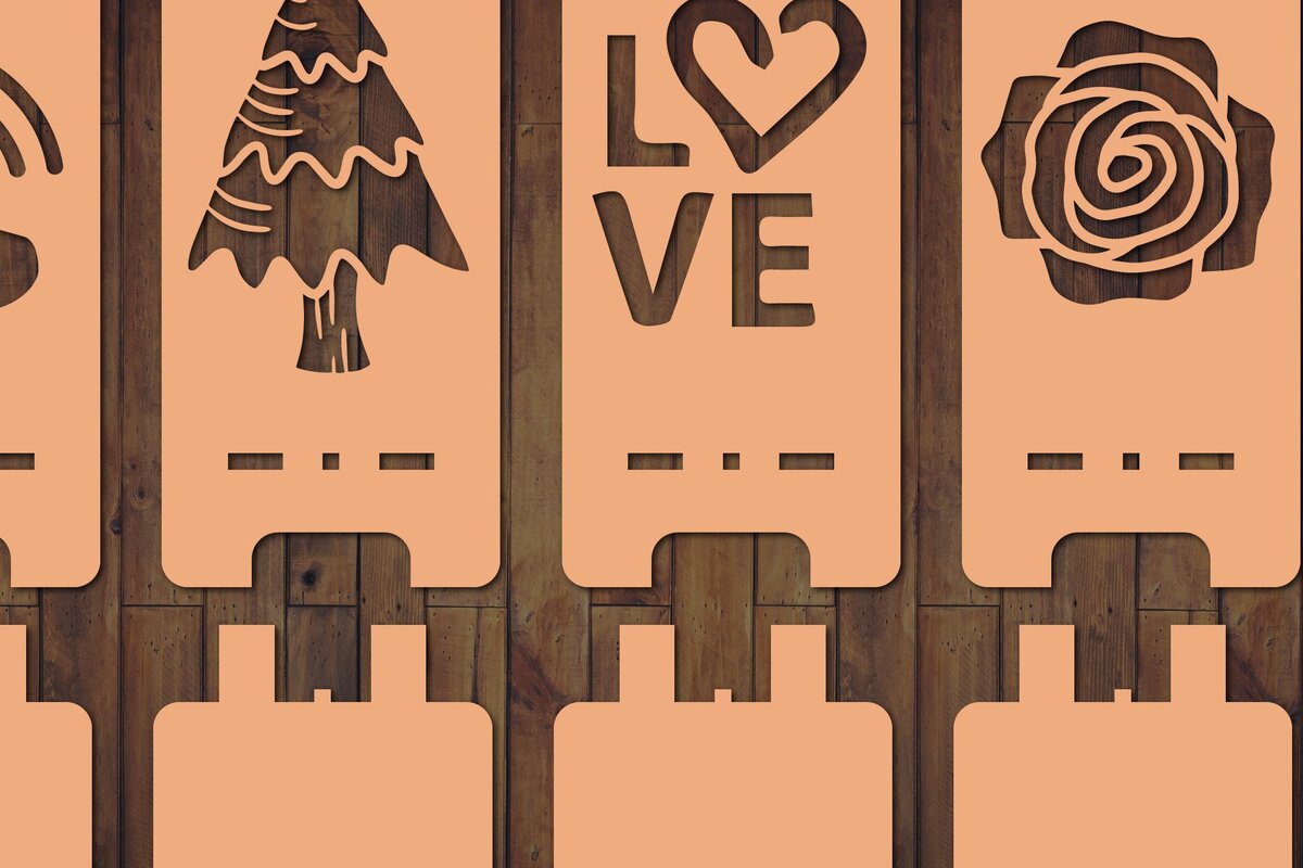 Σετ των 2 Intra απο ξύλο plywood 3mm-4mm πάχος – Πακέτο κοπής Laser Stand τηλεφώνου Δίασταση  20x20 cm INTRAFABR-37475773