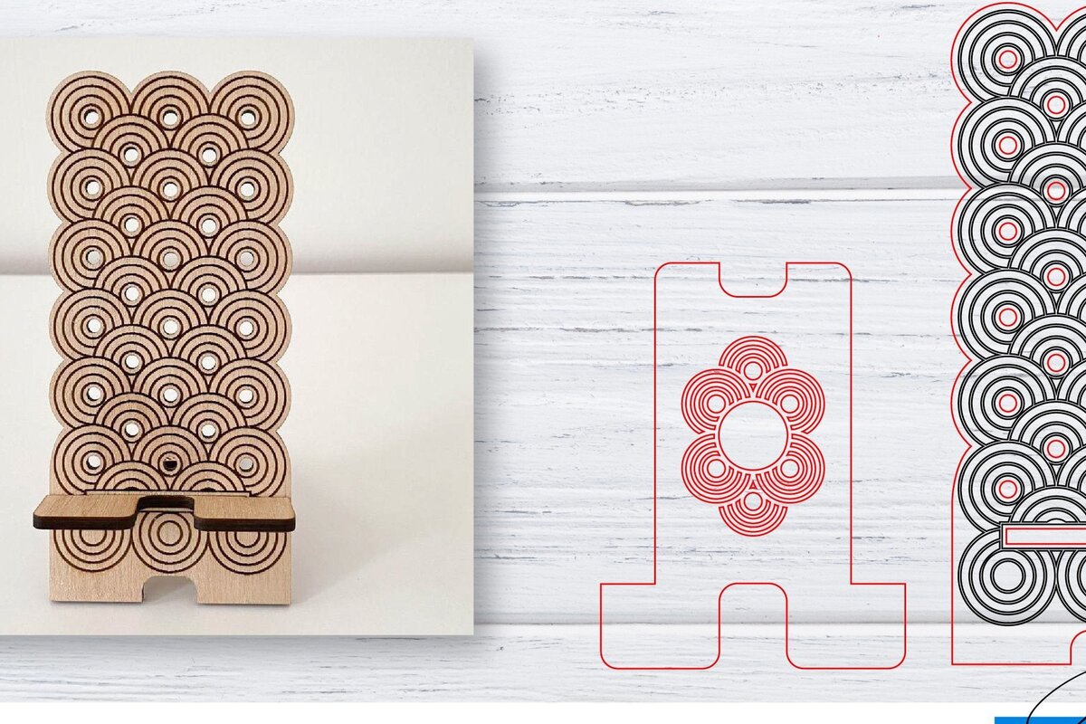 Σετ των 2 Intra απο ξύλο plywood 3mm-4mm πάχος – Βάση τηλεφώνου | Κινητό Τηλέφωνο Δίασταση  20x20 cm INTRAFABR-33564169