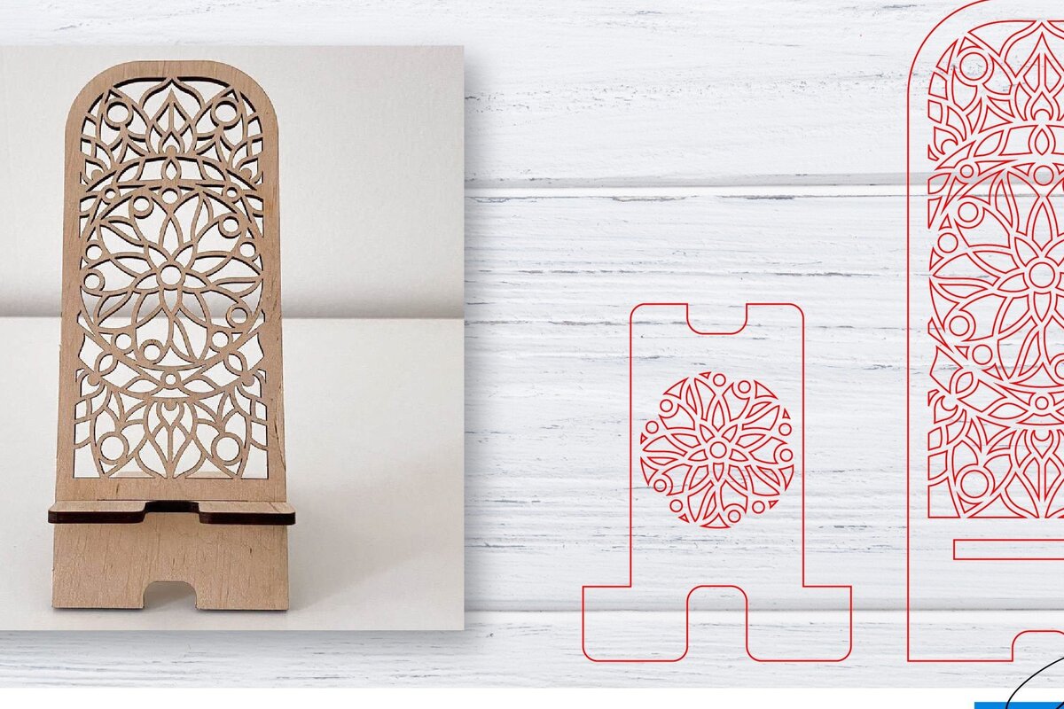 Σετ των 2 Intra απο ξύλο plywood 3mm-4mm πάχος – Βάση τηλεφώνου | Κινητό Τηλέφωνο Δίασταση  20x20 cm INTRAFABR-33564437