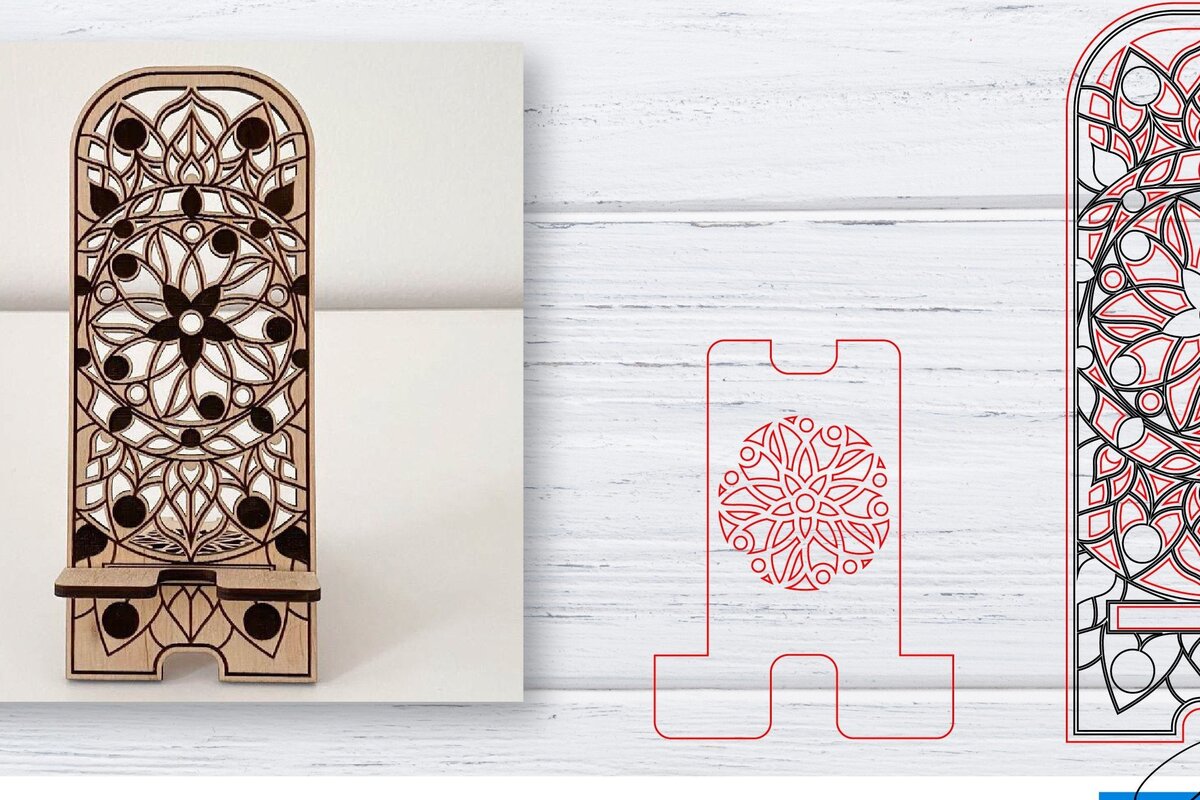 Σετ των 2 Intra απο ξύλο plywood 3mm-4mm πάχος – Βάση τηλεφώνου | Κινητό Τηλέφωνο Δίασταση  20x20 cm INTRAFABR-33564498