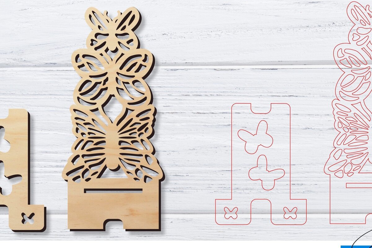 Σετ των 2 Intra απο ξύλο plywood 3mm-4mm πάχος – Βάση τηλεφώνου | Κινητό Τηλέφωνο Δίασταση  20x20 cm INTRAFABR-33563664