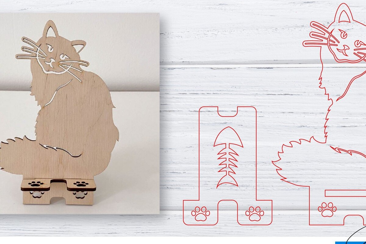 Σετ των 2 Intra απο ξύλο plywood 3mm-4mm πάχος – Βάση τηλεφώνου | Κινητό Τηλέφωνο Δίασταση  20x20 cm INTRAFABR-33563776