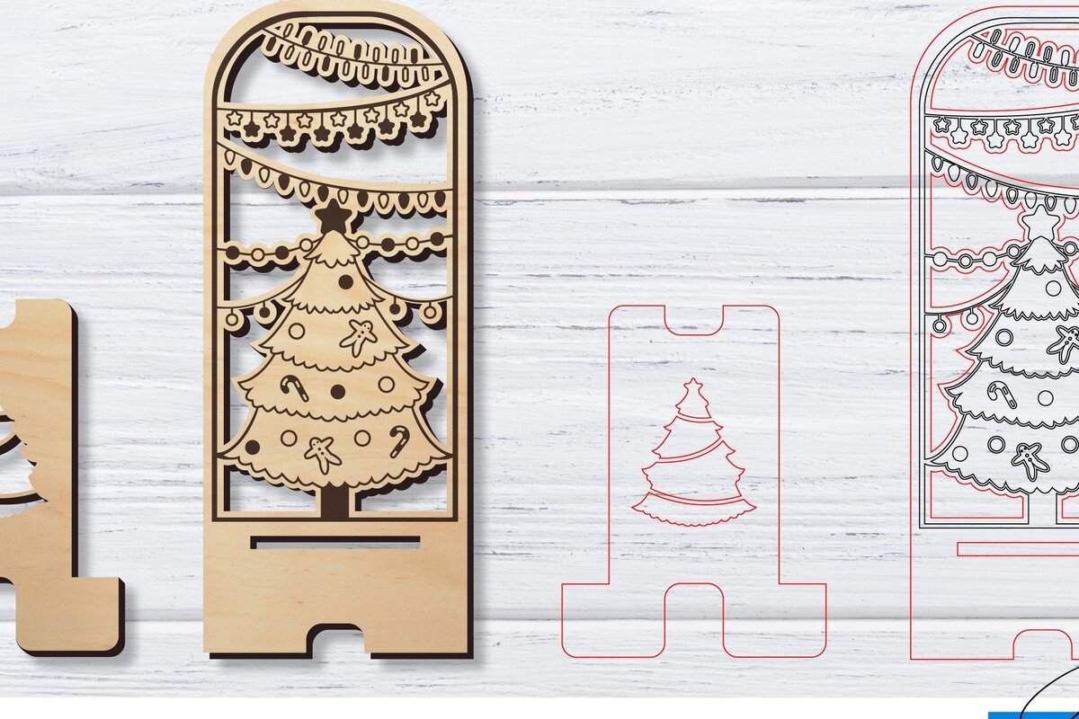 Σετ των 2 Intra απο ξύλο plywood 3mm-4mm πάχος – Βάση τηλεφώνου | Κινητό Τηλέφωνο Δίασταση  20x20 cm INTRAFABR-33563939