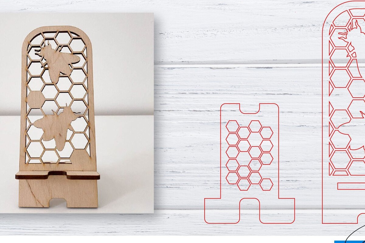 Σετ των 2 Intra απο ξύλο plywood 3mm-4mm πάχος – Βάση τηλεφώνου | Κινητό Τηλέφωνο Δίασταση  20x20 cm INTRAFABR-33563470