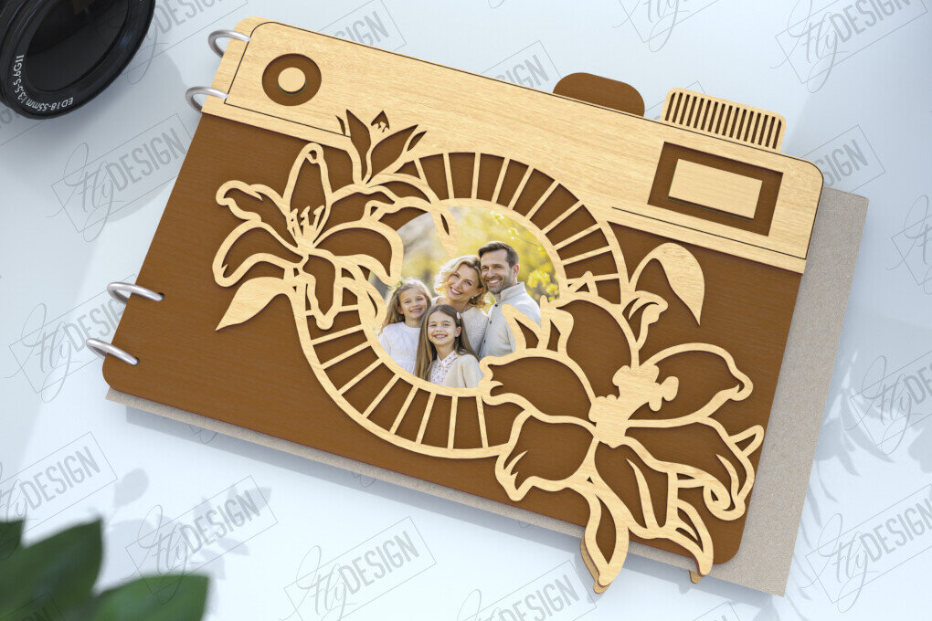 Σετ των 2 Intra απο ξύλο plywood 3mm-4mm πάχος – Εξώφυλλο άλμπουμ φωτογραφιών | Αρχείο CNC Δίασταση  20x20 cm INTRAFABR-122605921