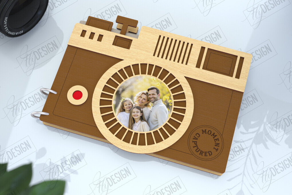 Σετ των 2 Intra απο ξύλο plywood 3mm-4mm πάχος – Εξώφυλλο άλμπουμ φωτογραφιών | Αρχείο CNC Δίασταση  20x20 cm INTRAFABR-122605927