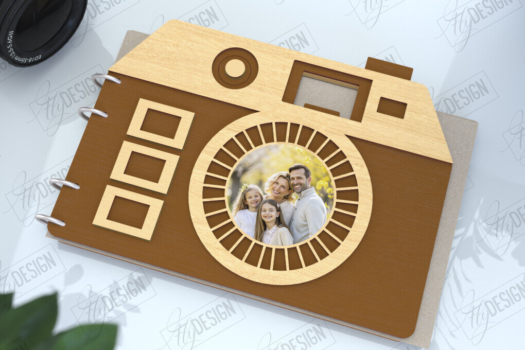 Σετ των 2 Intra απο ξύλο plywood 3mm-4mm πάχος – Εξώφυλλο άλμπουμ φωτογραφιών | Αρχείο CNC Δίασταση  20x20 cm INTRAFABR-122605913