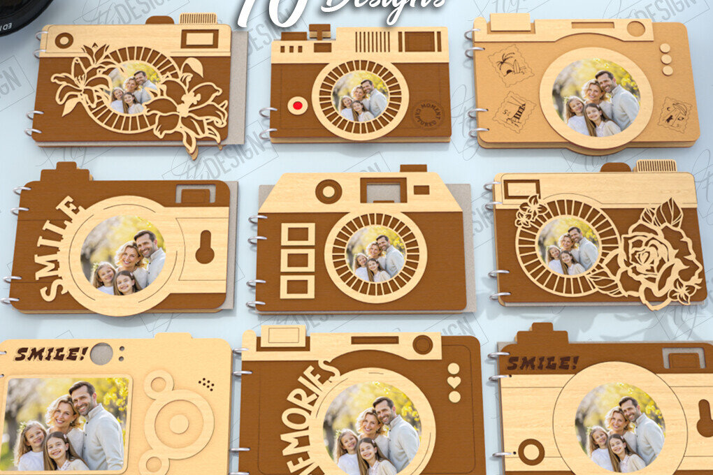 Σετ των 2 Intra απο ξύλο plywood 3mm-4mm πάχος – Εξώφυλλα άλμπουμ φωτογραφιών Bundle |CNC Δίασταση  20x20 cm INTRAFABR-122605958