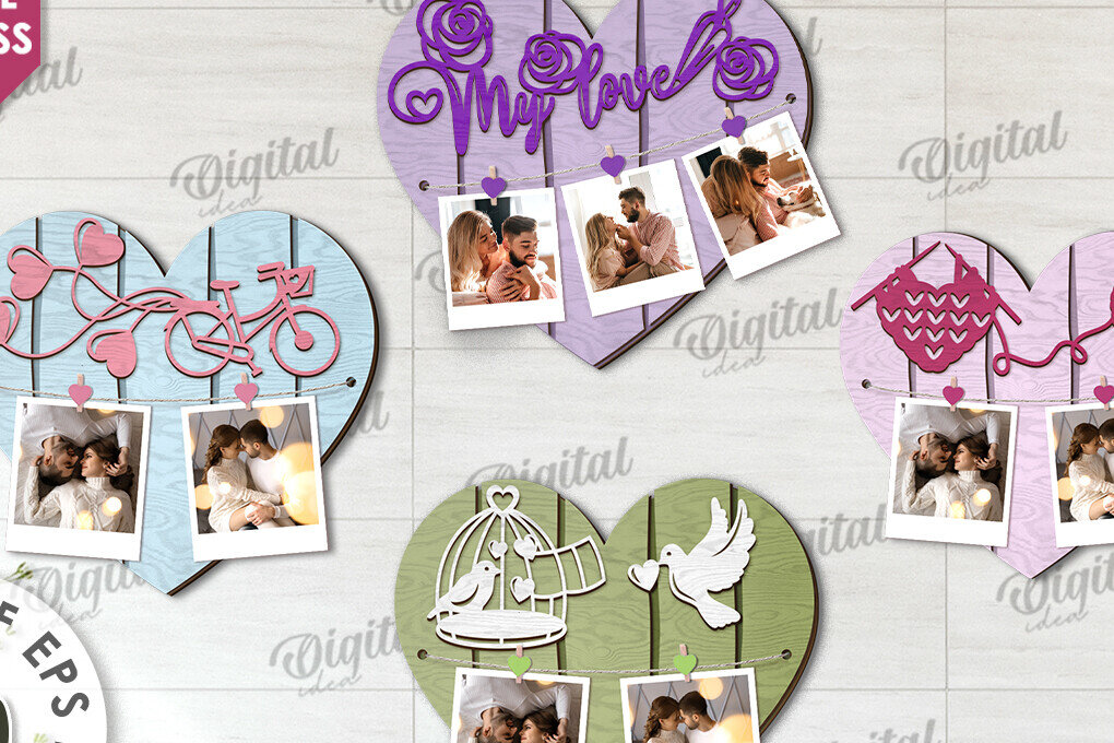 Σετ των 2 Intra απο ξύλο plywood 3mm-4mm πάχος – Πακέτα προβολής φωτογραφιών Δέσμη κοπής με λέιζερ Δίασταση  20x20 cm INTRAFABR-113992490