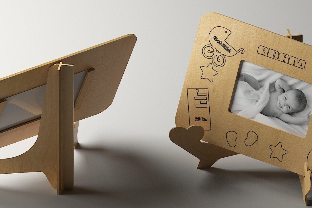 Σετ των 2 Intra απο ξύλο plywood 3mm-4mm πάχος – Παιδική μέτρηση κορνίζας και καβαλέτου Δίασταση  20x20 cm INTRAFABR-46325736