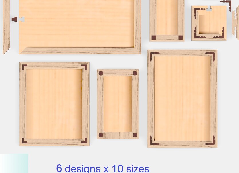 Σετ των 2 Intra απο ξύλο plywood 3mm-4mm πάχος – Αρχεία κοπής με λέιζερ δέσμης κορνίζας Δίασταση  20x20 cm INTRAFABR-120849945