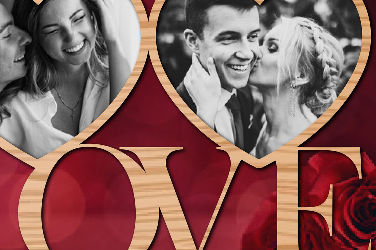 Σετ των 2 Intra απο ξύλο plywood 3mm-4mm πάχος – Πακέτο φωτογραφιών για την Ημέρα του Αγίου Βαλεντίνου Δίασταση  20x20 cm INTRAFABR-57266783