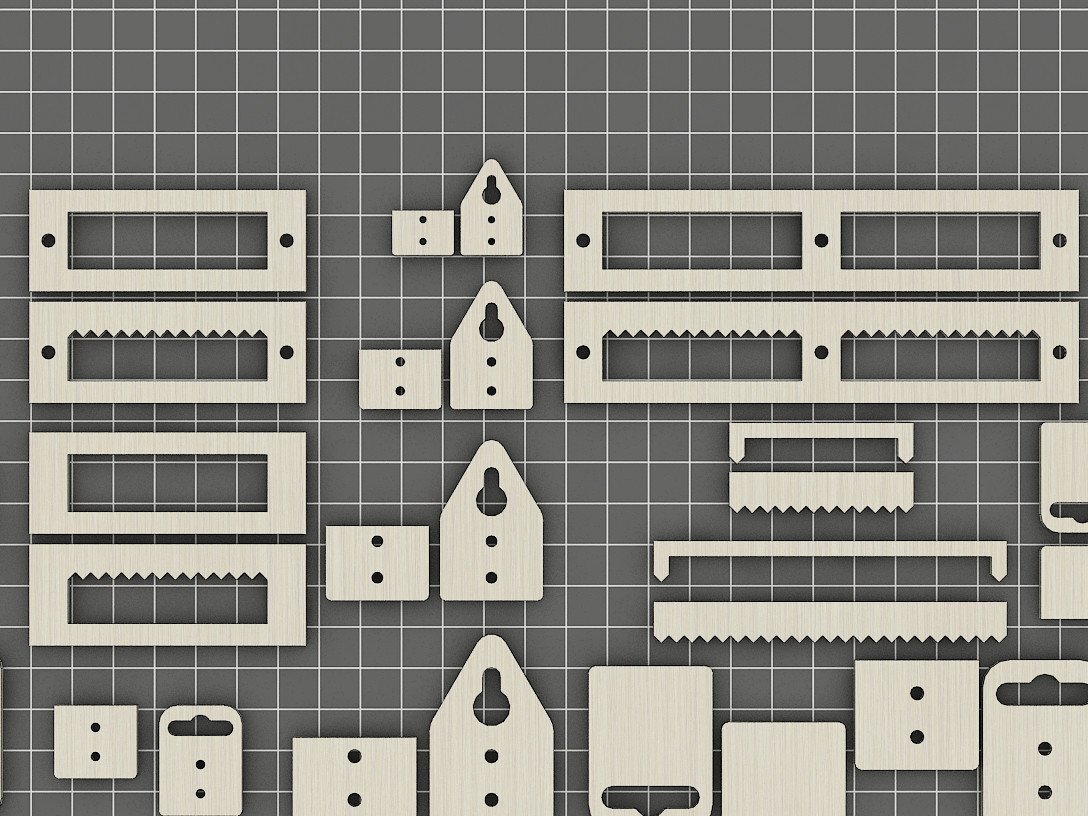 Σετ των 2 Intra απο ξύλο plywood 3mm-4mm πάχος – Γάντζοι κρεμάστρας κορνίζας με Δίασταση  20x20 cm INTRAFABR-39949806
