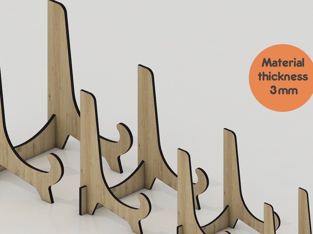 Σετ των 2 Intra απο ξύλο plywood 3mm-4mm πάχος – Pic Display Stand / Easel Bowl Holder Δίασταση  20x20 cm INTRAFABR-42960492