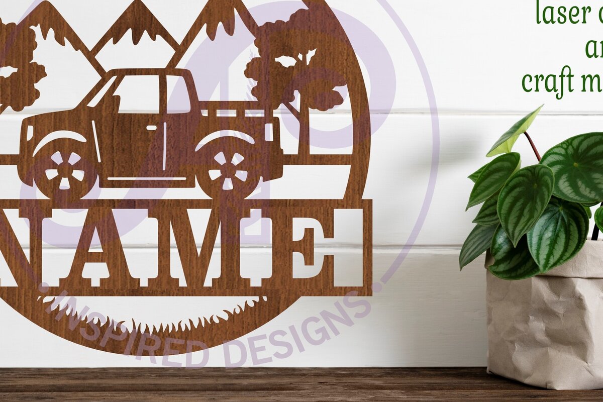 Σετ των 2 Intra απο ξύλο plywood 3mm-4mm πάχος – Pick Up Truck Name Sin Δίασταση  20x20 cm INTRAFABR-98741445