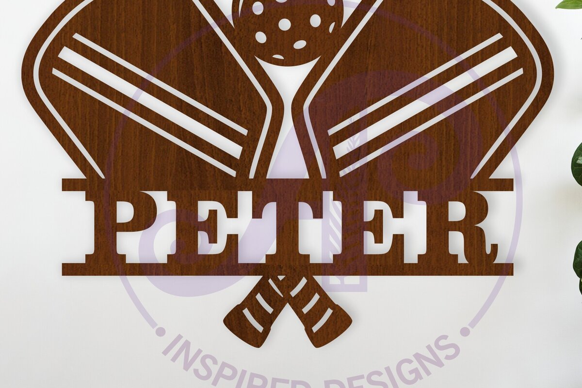 Σετ των 2 Intra απο ξύλο plywood 3mm-4mm πάχος – Αρχείο κοπής με λέιζερ Name Pickleball Δίασταση  20x20 cm INTRAFABR-124942666