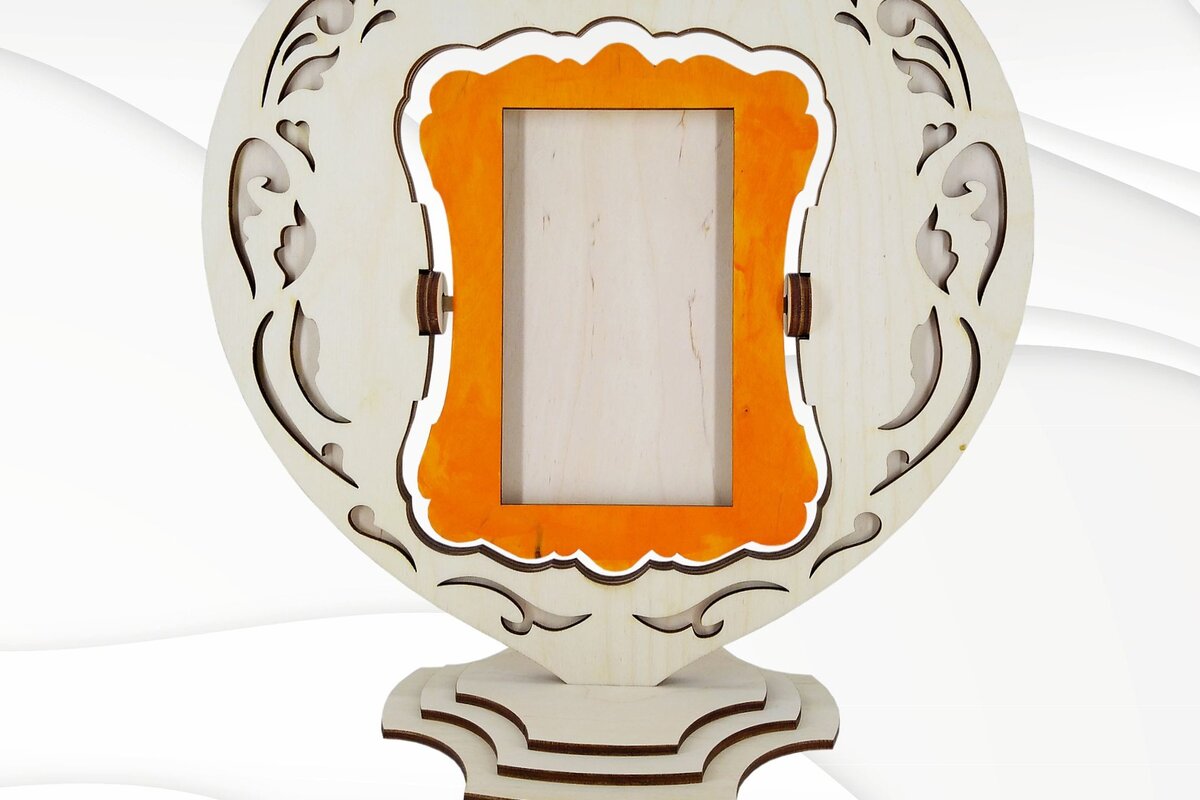 Σετ των 2 Intra απο ξύλο plywood 3mm-4mm πάχος – Κορνίζα Καρδιά Δίασταση  20x20 cm INTRAFABR-30389574