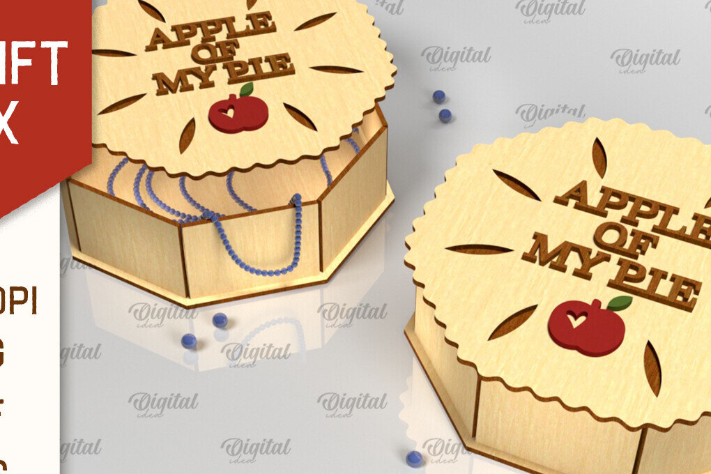 Σετ των 2 Intra απο ξύλο plywood 3mm-4mm πάχος – Κουτί δώρου πίτας. Κουτί των Ευχαριστιών Δίασταση  20x20 cm INTRAFABR-103856173