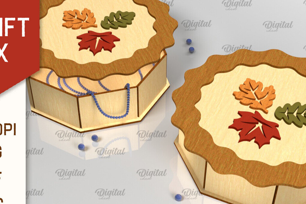 Σετ των 2 Intra απο ξύλο plywood 3mm-4mm πάχος – Κουτί δώρου πίτας. Κουτί των Ευχαριστιών Δίασταση  20x20 cm INTRAFABR-103856881