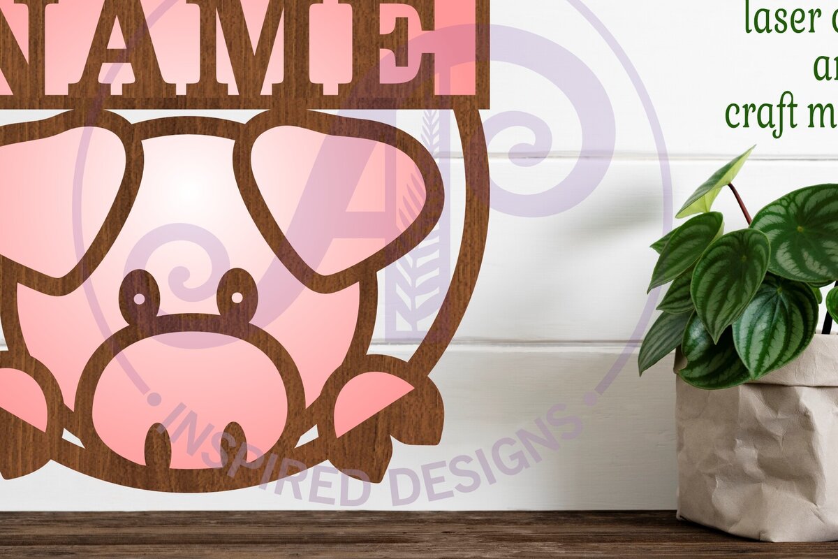 Σετ των 2 Intra απο ξύλο plywood 3mm-4mm πάχος – Pig Peeking Όνομα Σήμα Δίασταση  20x20 cm INTRAFABR-96460827