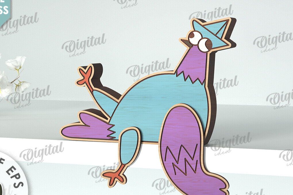 Σετ των 2 Intra απο ξύλο plywood 3mm-4mm πάχος – Περιστέρι Funny Decor Δίασταση  20x20 cm INTRAFABR-117112079