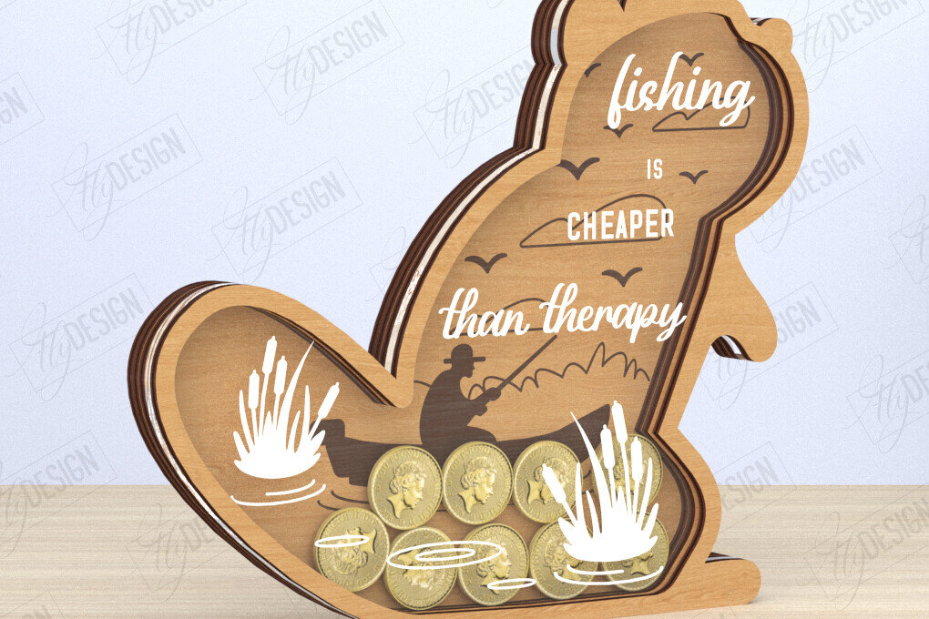 Σετ των 2 Intra απο ξύλο plywood 3mm-4mm πάχος – Κοπή λέιζερ Piggy Bank | Σχήμα του Κάστορα Δίασταση  20x20 cm INTRAFABR-119899490