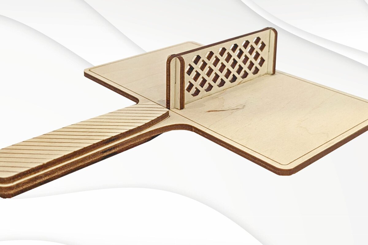 Σετ των 2 Intra απο ξύλο plywood 3mm-4mm πάχος – Παιχνίδι πινγκ πονγκ για ένα,  κοπής με λέιζερ Δίασταση  20x20 cm INTRAFABR-117931768