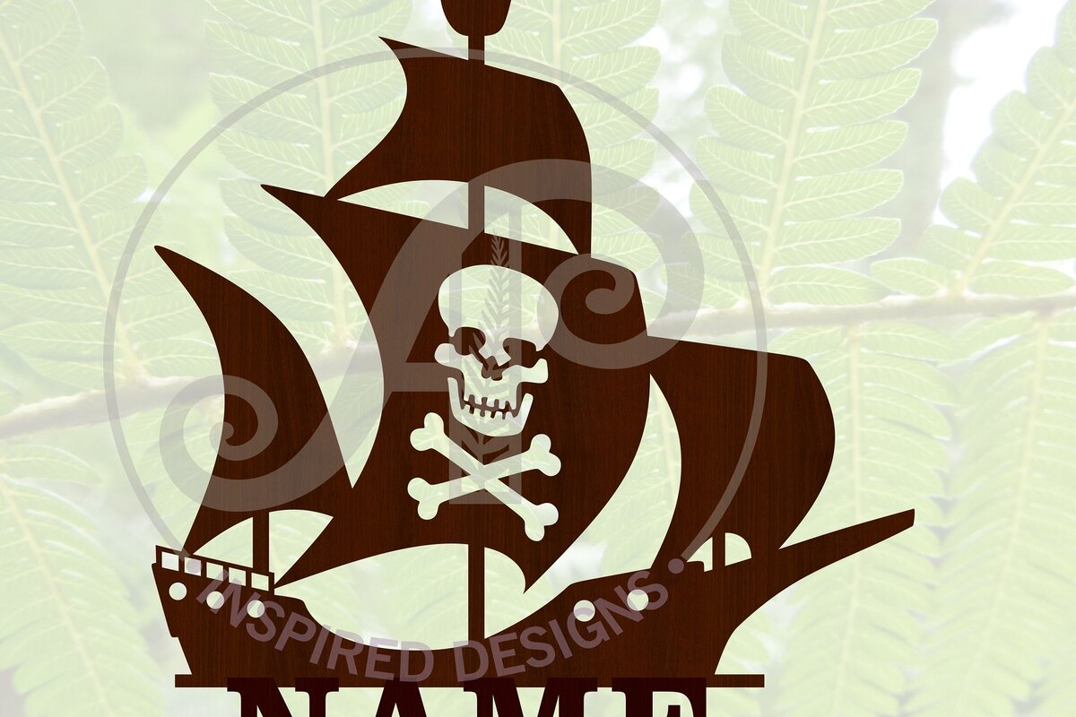 Σετ των 2 Intra απο ξύλο plywood 3mm-4mm πάχος – Πινακίδα ονόματος πλοίου πειρατικού Δίασταση  20x20 cm INTRAFABR-65165176