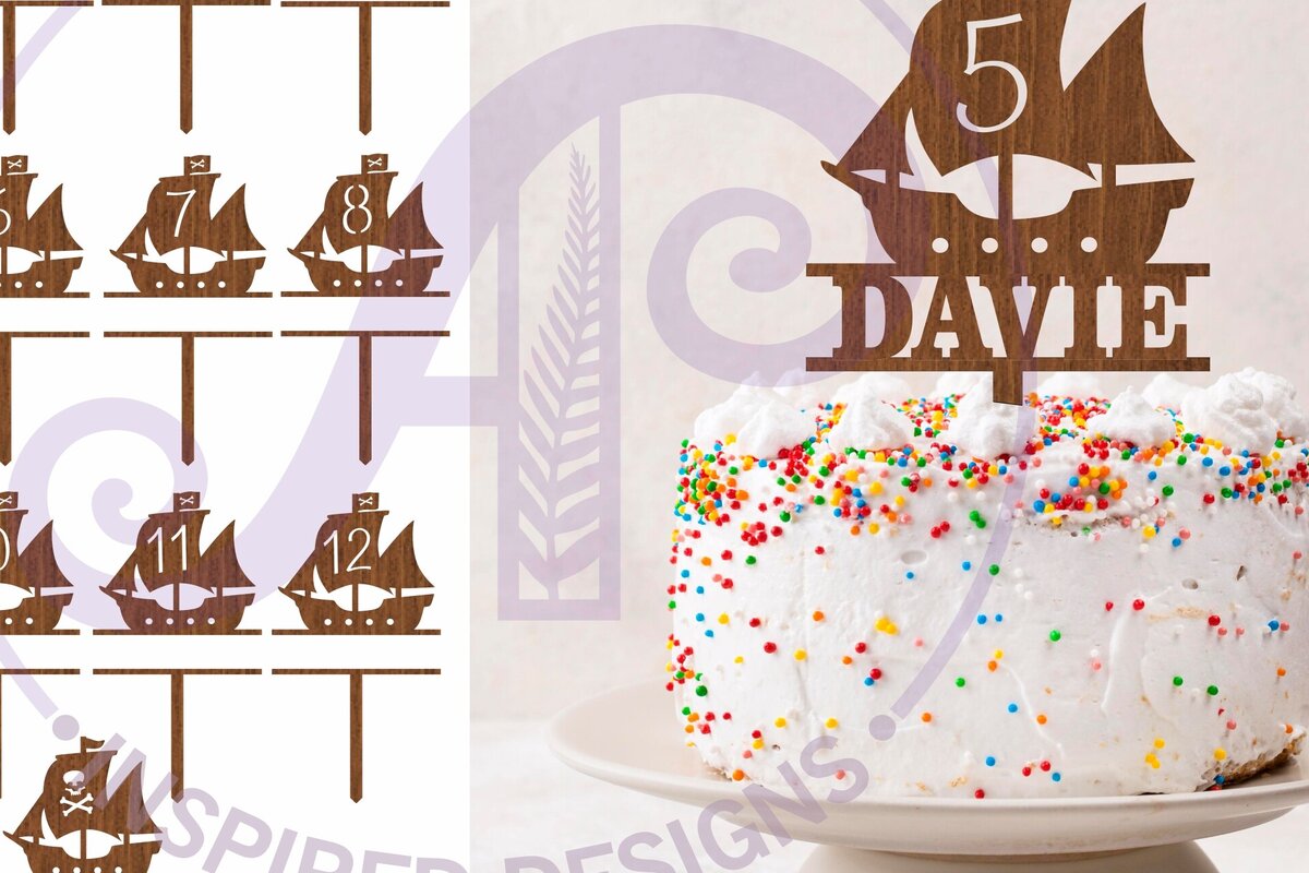 Σετ των 2 Intra απο ξύλο plywood 3mm-4mm πάχος – Εξατομικευμένοι ανώτατοι αριθμοί πειρατικών πλοίων Δίασταση  20x20 cm INTRAFABR-123701008