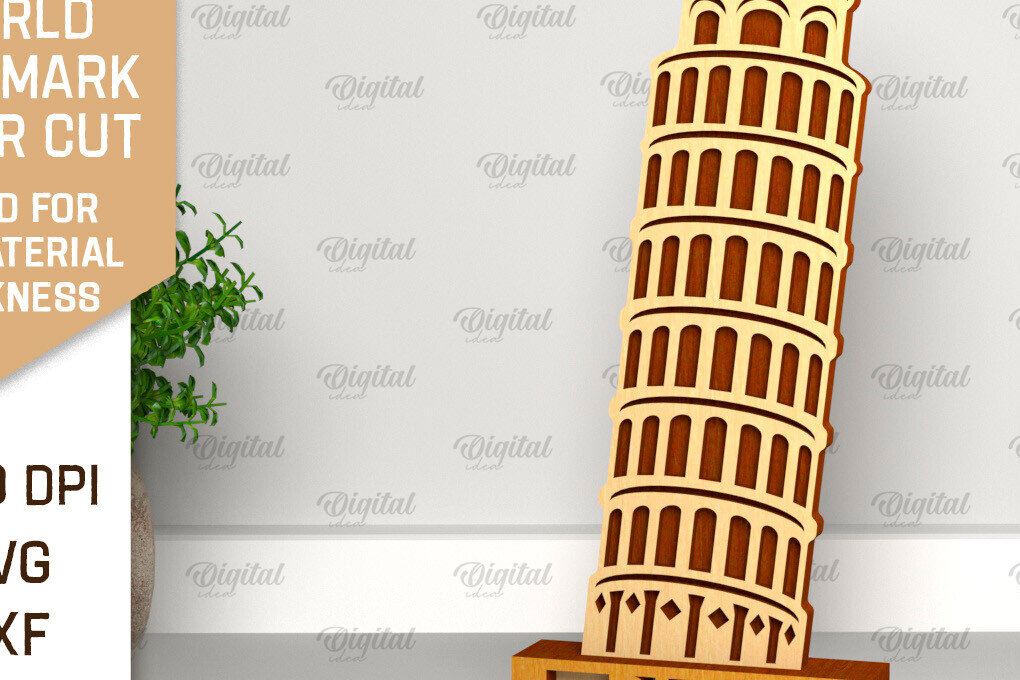 Σετ των 2 Intra απο ξύλο plywood 3mm-4mm πάχος – Πίζα Landmark Δίασταση  20x20 cm INTRAFABR-99194064