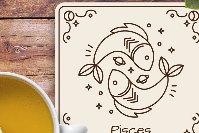 Σετ των 2 Intra απο ξύλο plywood 3mm-4mm πάχος – Σουβέρ Ζωδίου Ιχθείς Χαρακτική με λέιζερ Δίασταση  20x20 cm INTRAFABR-122551518