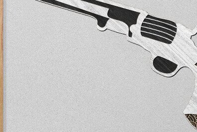 Σετ των 2 Intra απο ξύλο plywood 3mm-4mm πάχος – Πιστόλι διάνυσμα Δίασταση  20x20 cm INTRAFABR-34514765