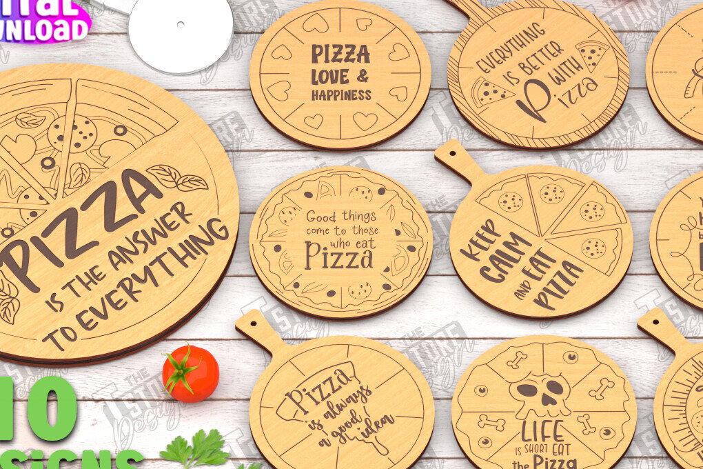 Σετ των 2 Intra απο ξύλο plywood 3mm-4mm πάχος – Πακέτο πίτσας | Υπηρεσιακή Επιτροπή | CNC Δίασταση  20x20 cm INTRAFABR-115954724