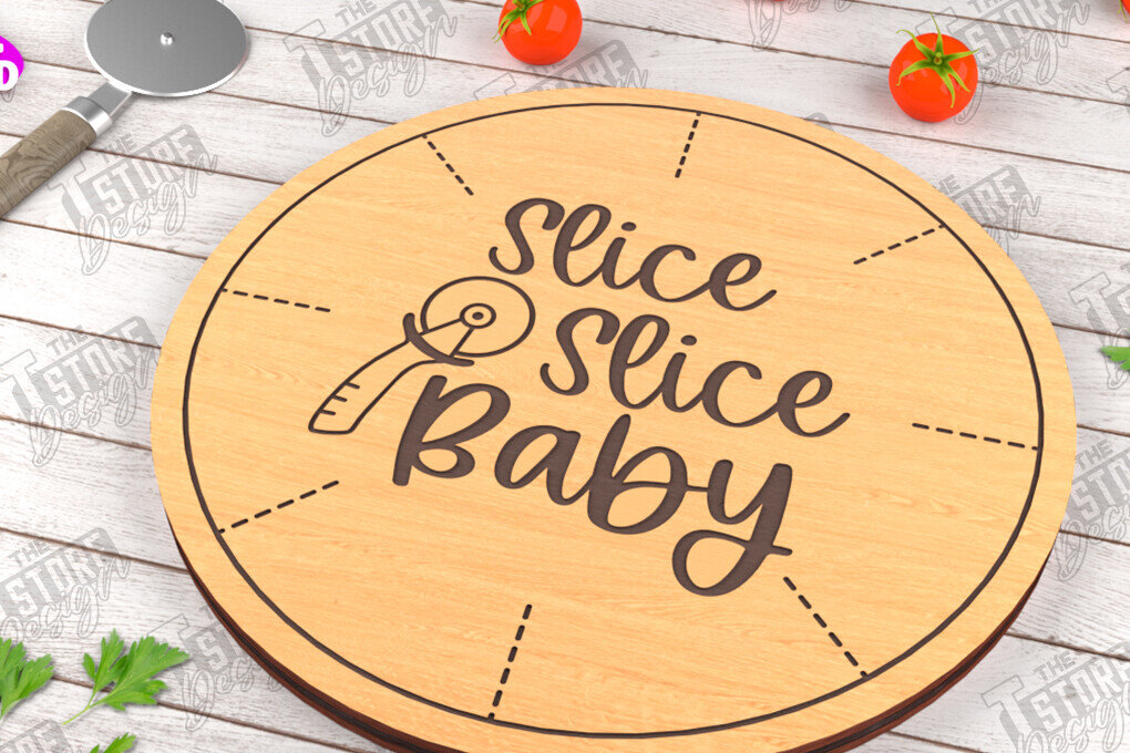 Σετ των 2 Intra απο ξύλο plywood 3mm-4mm πάχος – Pizza Board | Χαραγμένη σανίδα κοπής Δίασταση  20x20 cm INTRAFABR-115954082