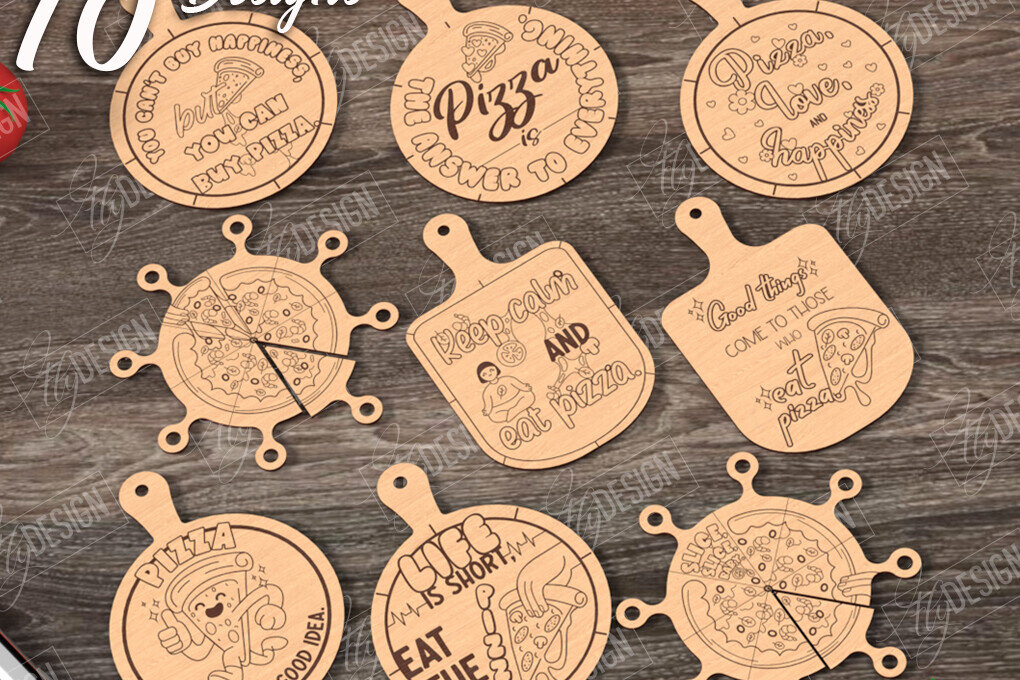 Σετ των 2 Intra απο ξύλο plywood 3mm-4mm πάχος – Πακέτο κοπής με λέιζερ σανίδα πίτσας | Αρχείο CNC Δίασταση  20x20 cm INTRAFABR-122009445