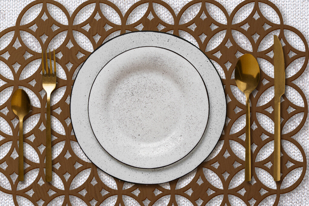 Σετ των 2 Intra απο ξύλο plywood 3mm-4mm πάχος – Σουπλά Κοπή Laser | Σέρβις τραπεζιών | CNC Δίασταση  20x20 cm INTRAFABR-123835165