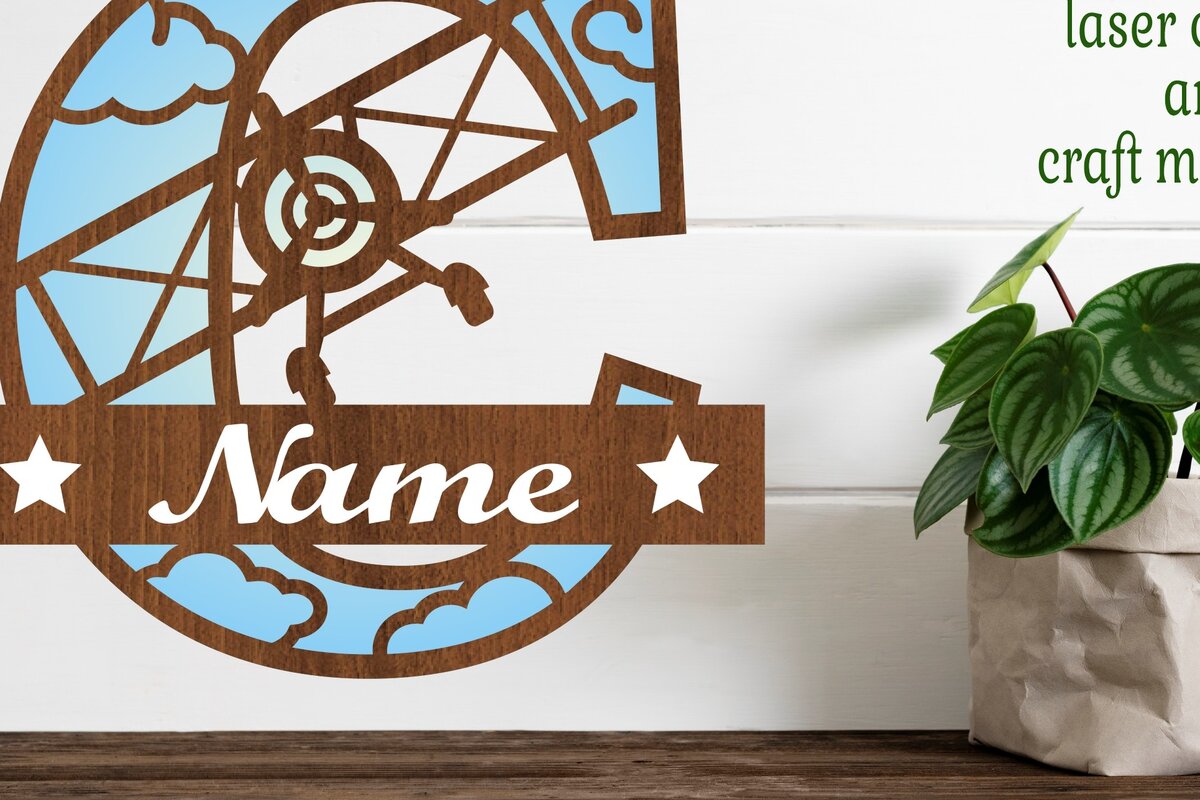 Σετ των 2 Intra απο ξύλο plywood 3mm-4mm πάχος – Επίπεδο κεφαλαίο μονόγραμμα Γράμμα C Αποκοπή Δίασταση  20x20 cm INTRAFABR-74294379