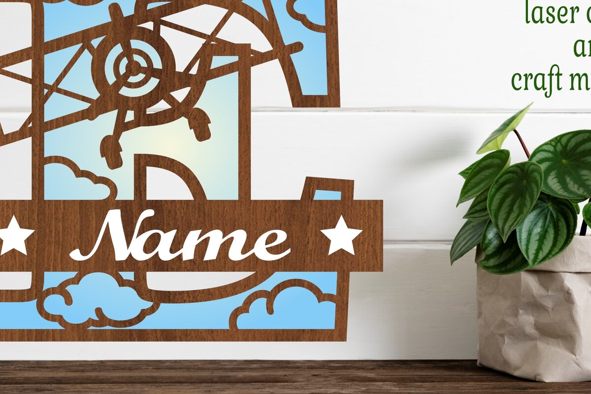 Σετ των 2 Intra απο ξύλο plywood 3mm-4mm πάχος – Αεροπλάνο κεφαλαίο μονόγραμμα Γράμμα E Αποκοπή Δίασταση  20x20 cm INTRAFABR-74294419