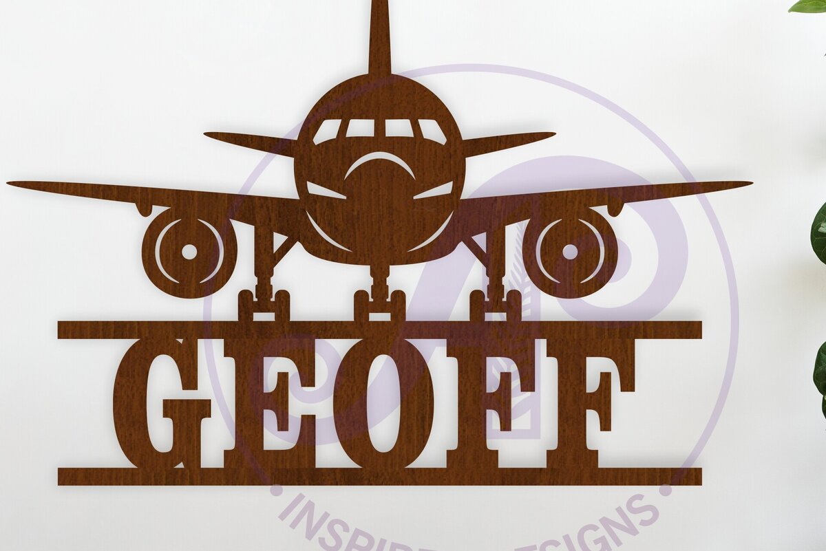 Σετ των 2 Intra απο ξύλο plywood 3mm-4mm πάχος – Σήμα ονόματος αεροπλάνου Αρχείο αποκοπής λέιζερ Δίασταση  20x20 cm INTRAFABR-120525184